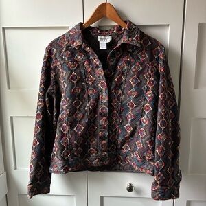 Coldwater Creek Embroidered Cotton Button Up Jacket